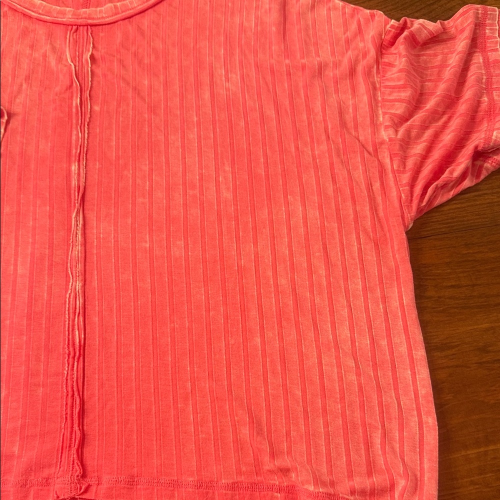 Zenana Outfitters Pink Ribbed Top - Picture 4 of 4